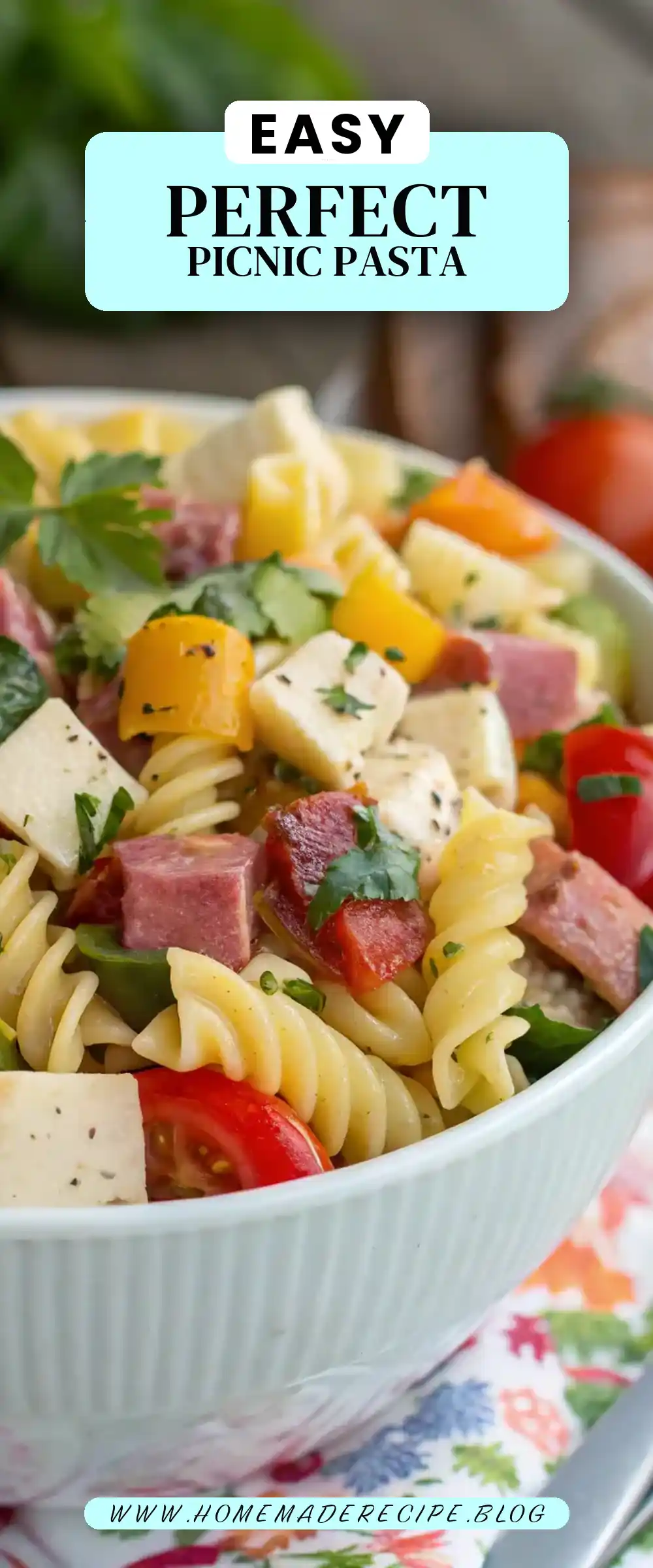 Pinterest pin 2 (Design 2) for The Perfect Picnic Pasta Salad