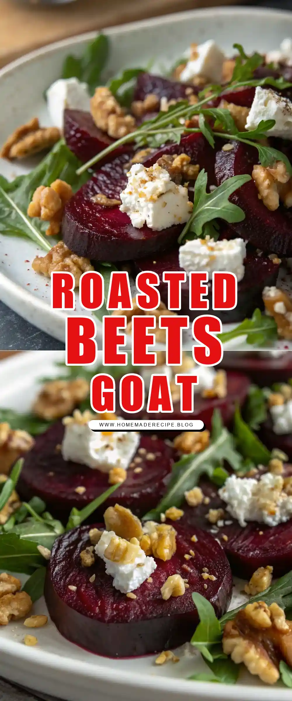 Pinterest pin 1 (Design 1) for Roasted Beets with Goat Cheese and Walnuts