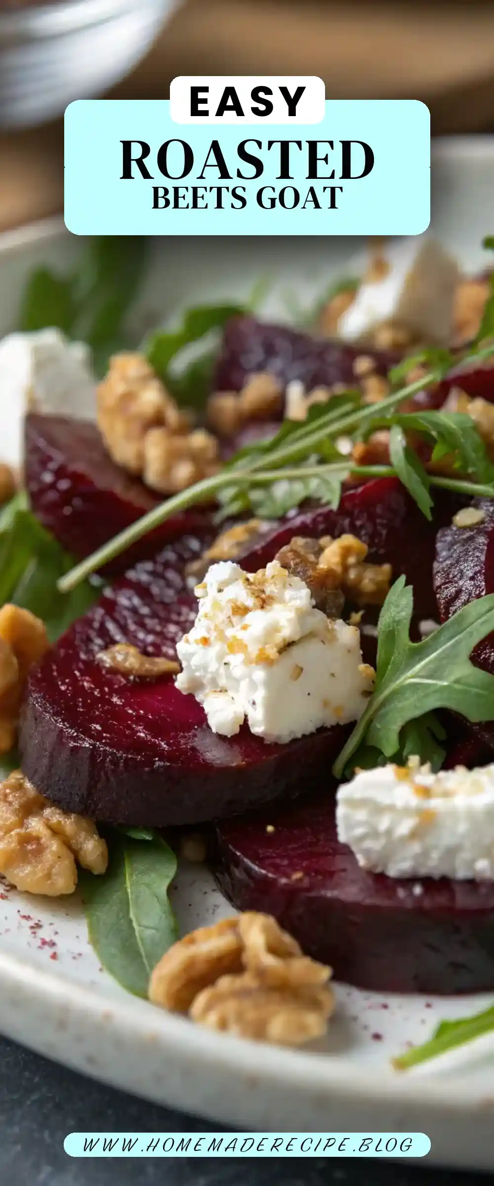 Pinterest pin 2 (Design 2) for Roasted Beets with Goat Cheese and Walnuts