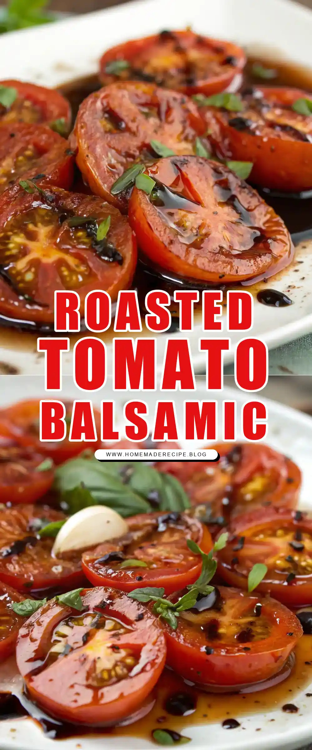 Pinterest pin 1 (Design 1) for Roasted Tomato Balsamic Vinaigrette