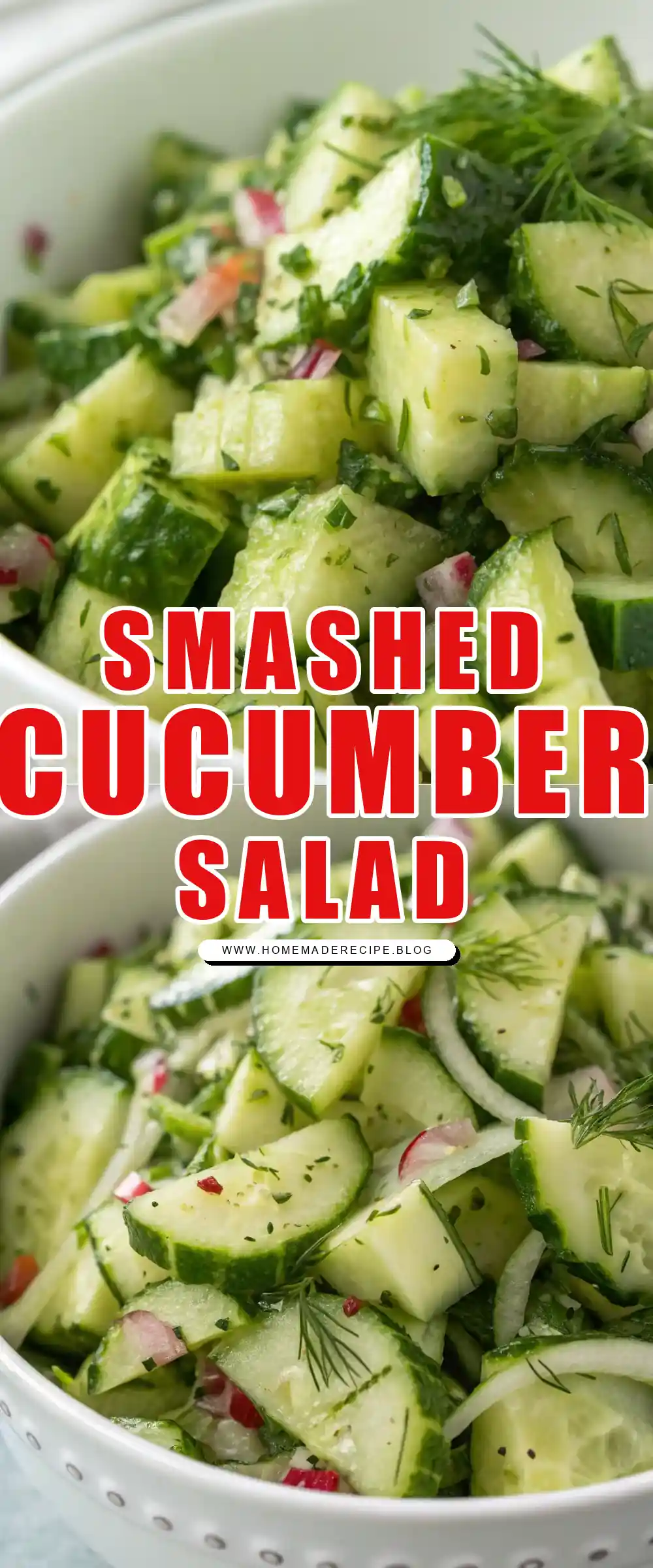 Pinterest pin 1 (Design 1) for Smashed Cucumber Salad