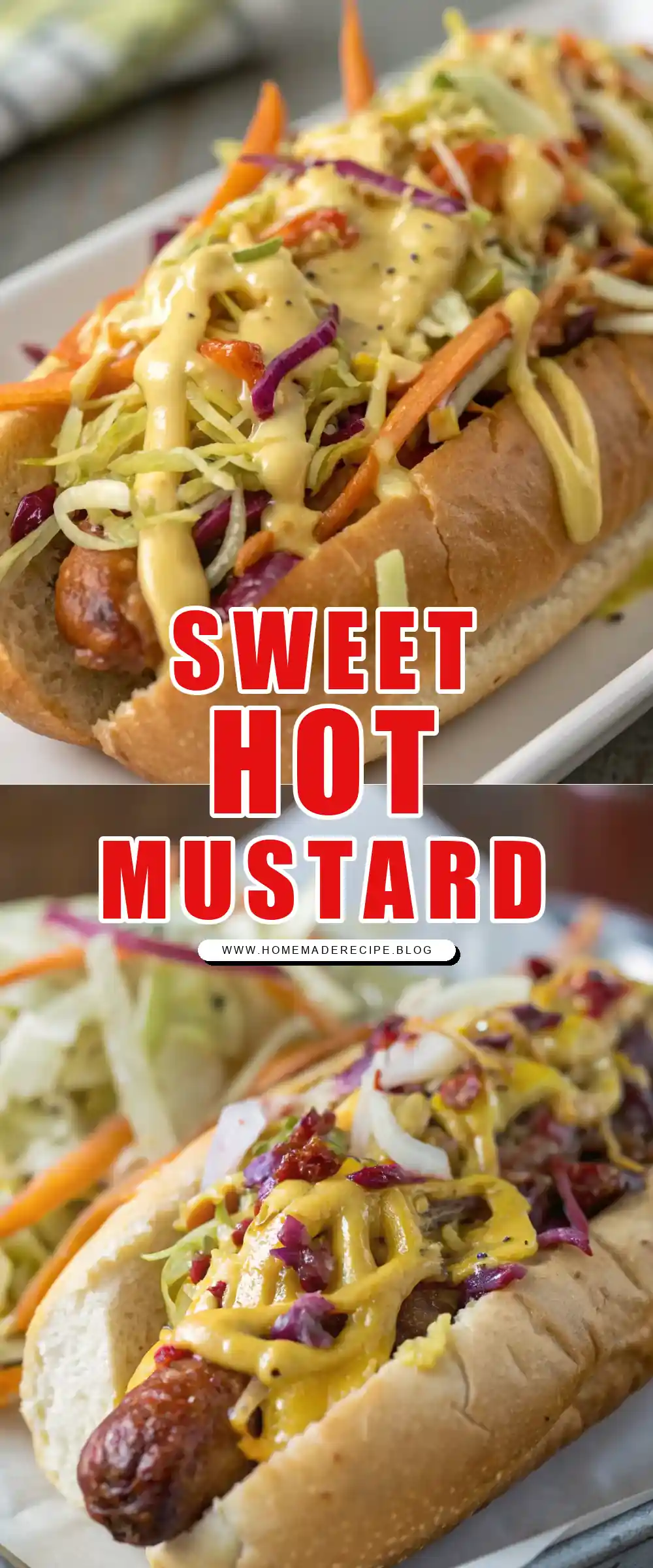 Pinterest pin 1 (Design 1) for Sweet, Hot Mustard Slaw