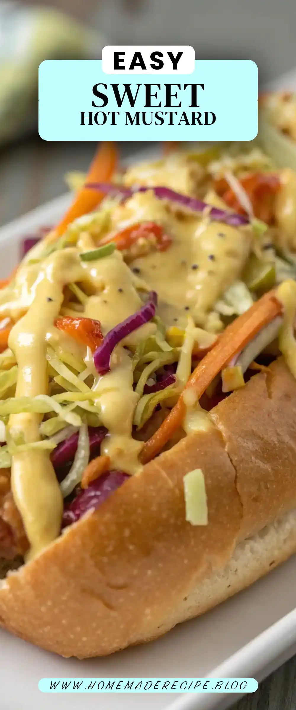 Pinterest pin 2 (Design 2) for Sweet, Hot Mustard Slaw