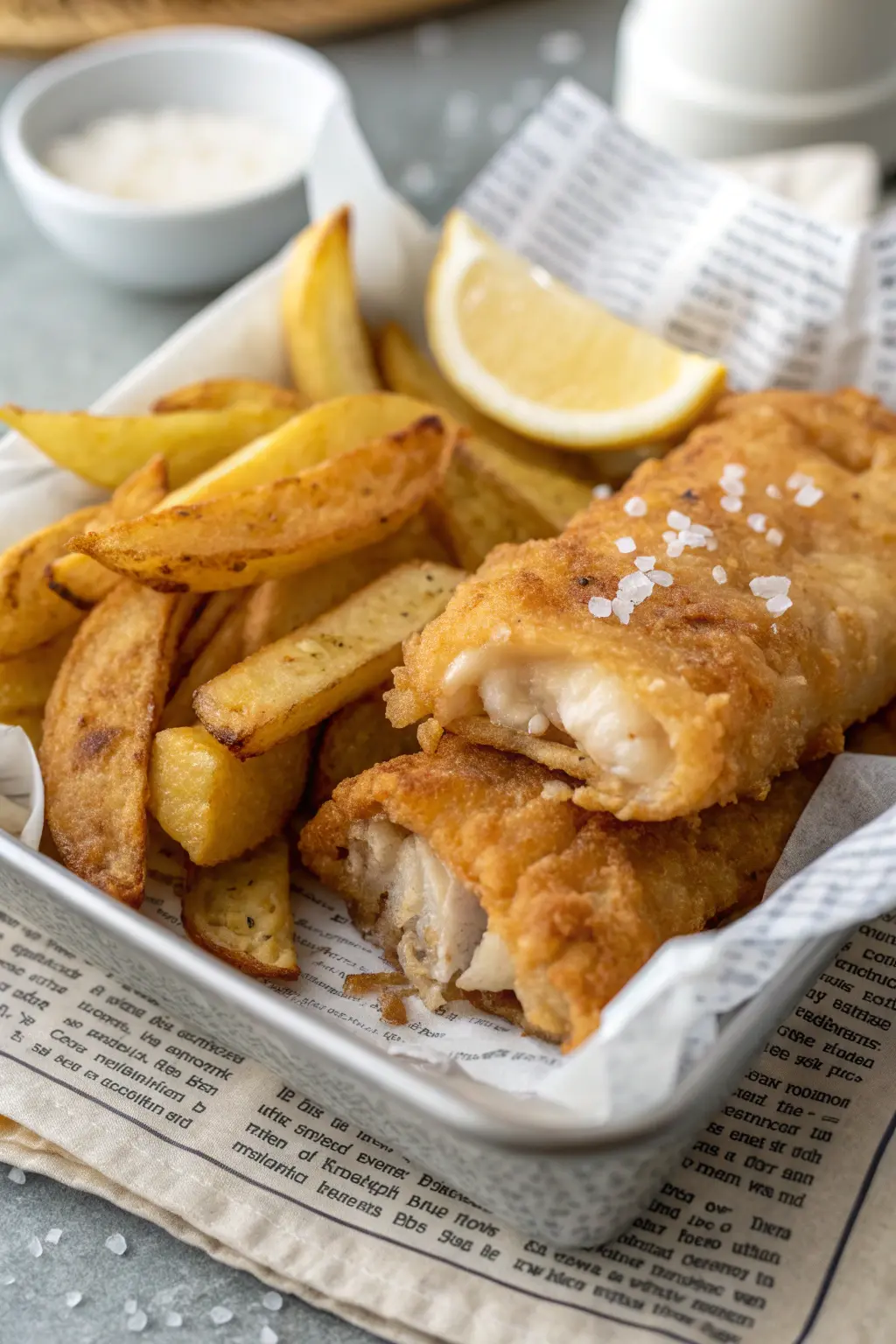 A delicious plate of Air Fryer Fish and Chips
