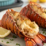 A delicious plate of Air Fryer Lobster Tails