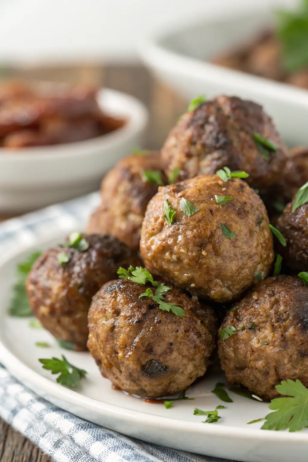A delicious plate of Air Fryer Lamb Meatballs