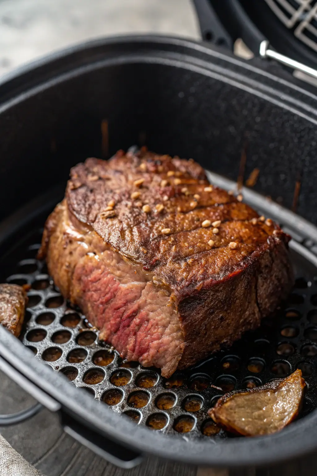 A delicious plate of Air Fryer Venison Steak