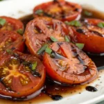 A delicious plate of Roasted Tomato Balsamic Vinaigrette