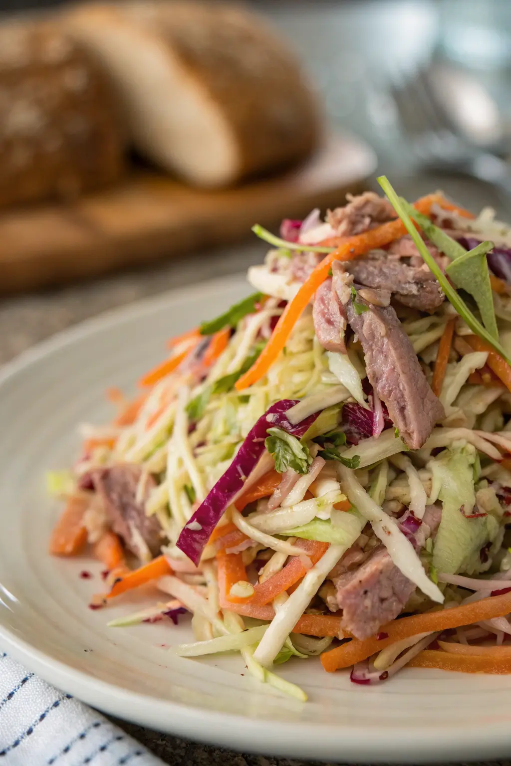 A delicious plate of Summer Meat Slaw