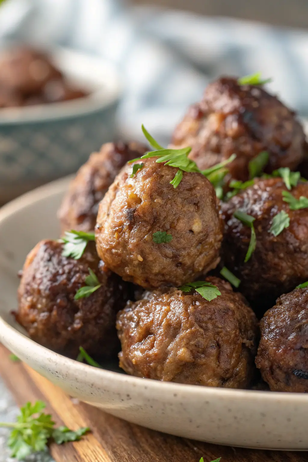 A delicious plate of Air Fryer Beef Meatballs