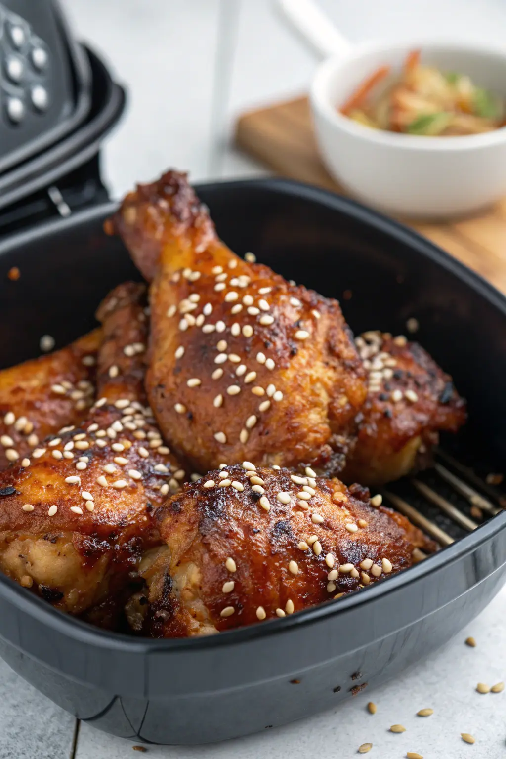 A delicious plate of Air Fryer Chicken Sesame Seeds