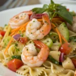 A delicious plate of Shrimp Pasta Salad
