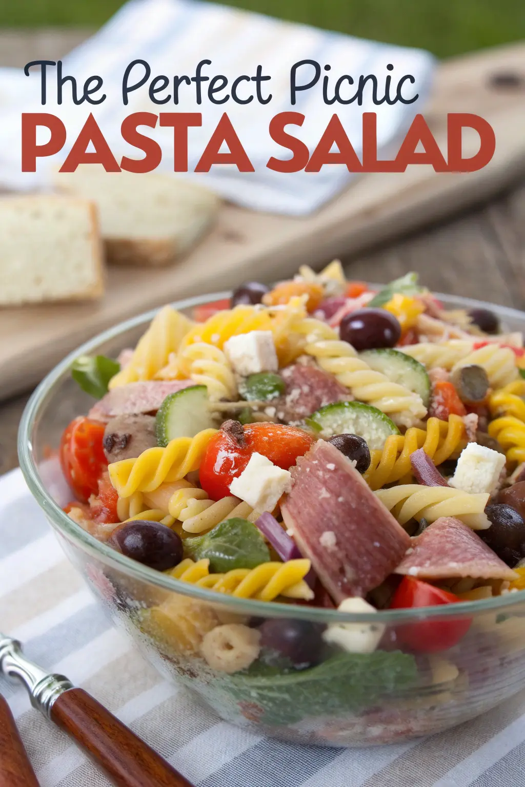 A delicious plate of The Perfect Picnic Pasta Salad
