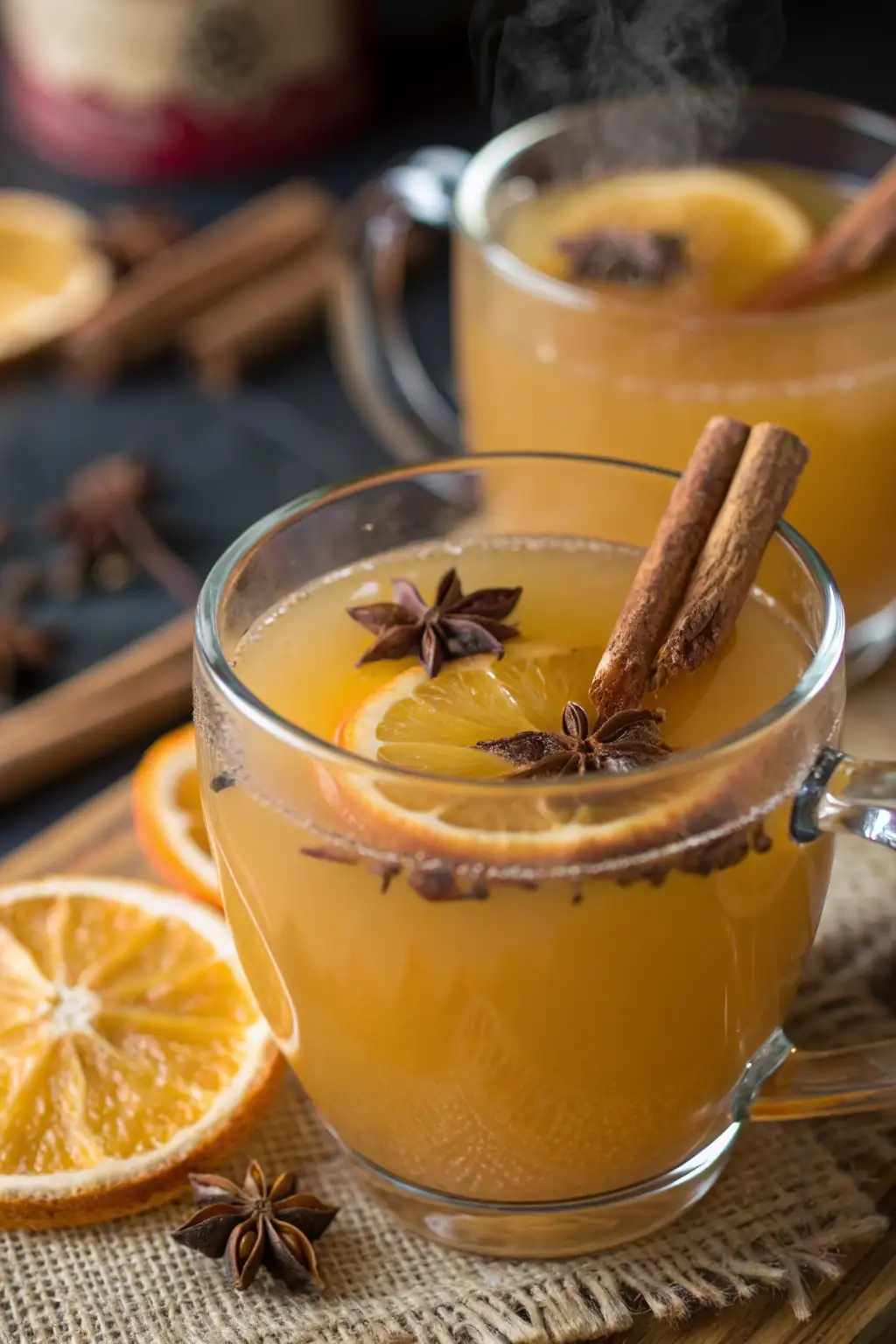 A delicious plate of Spiced Orange-Cinnamon Cider