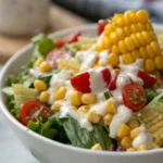 A delicious plate of Corn Salad with Creamy Italian Dressing