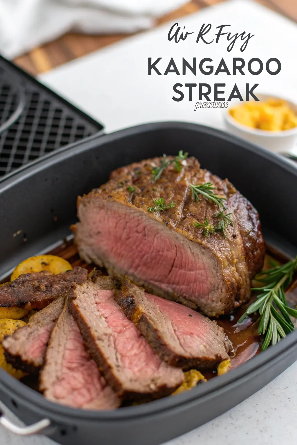 A delicious plate of Air Fryer Kangaroo Steak