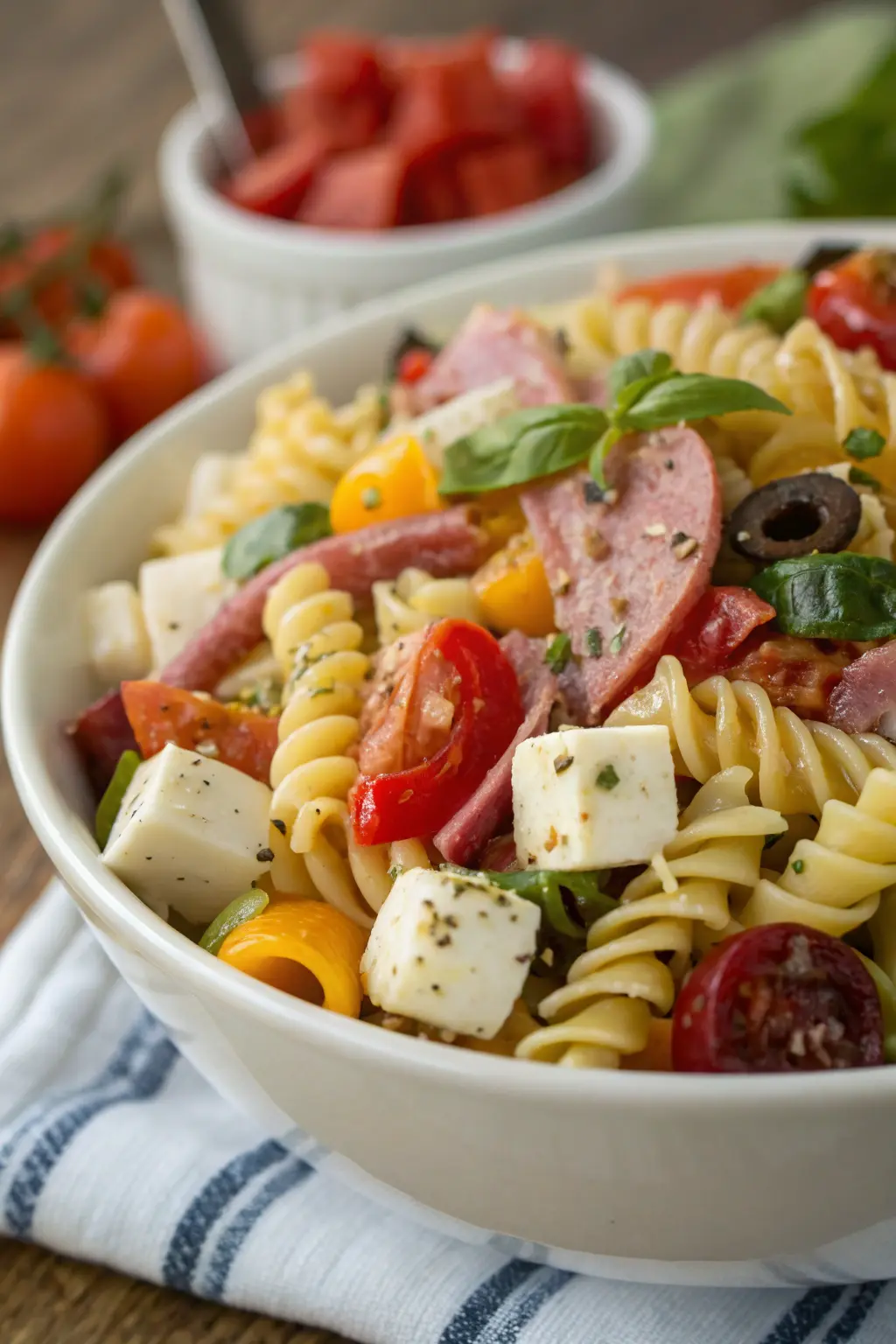 A delicious plate of Chef John's Antipasto Pasta Salad