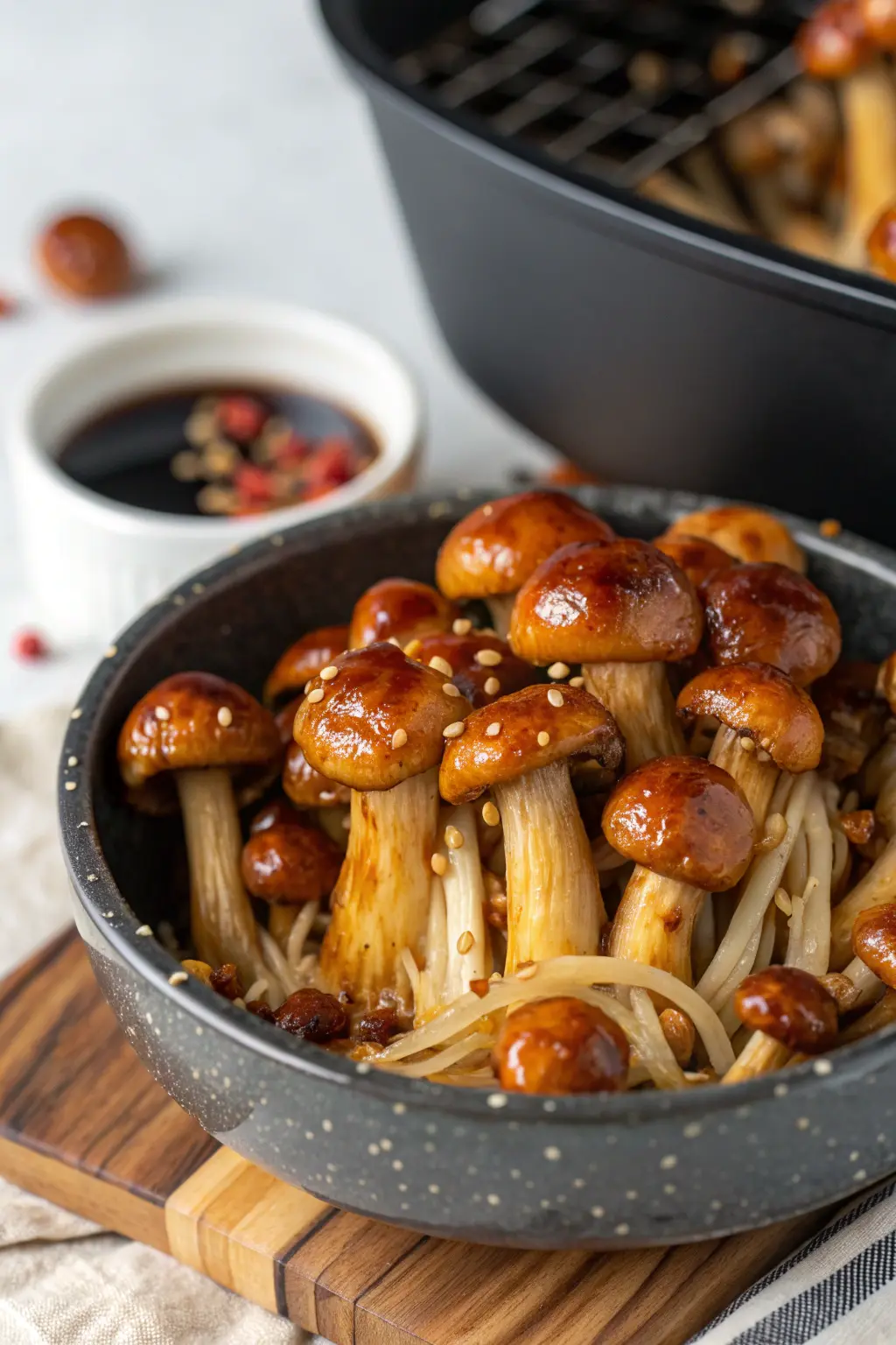 A delicious plate of Air Fryer Enoki