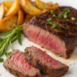 A delicious plate of Air Fryer Ostrich Steak