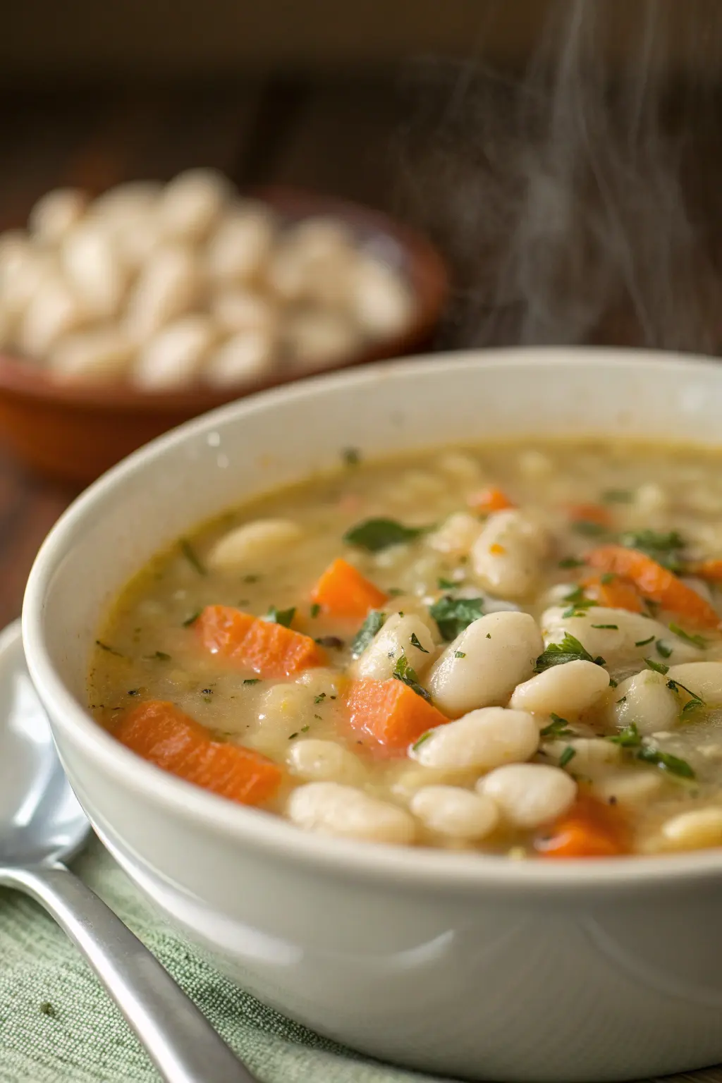 A delicious plate of Creamy Italian White Bean Soup