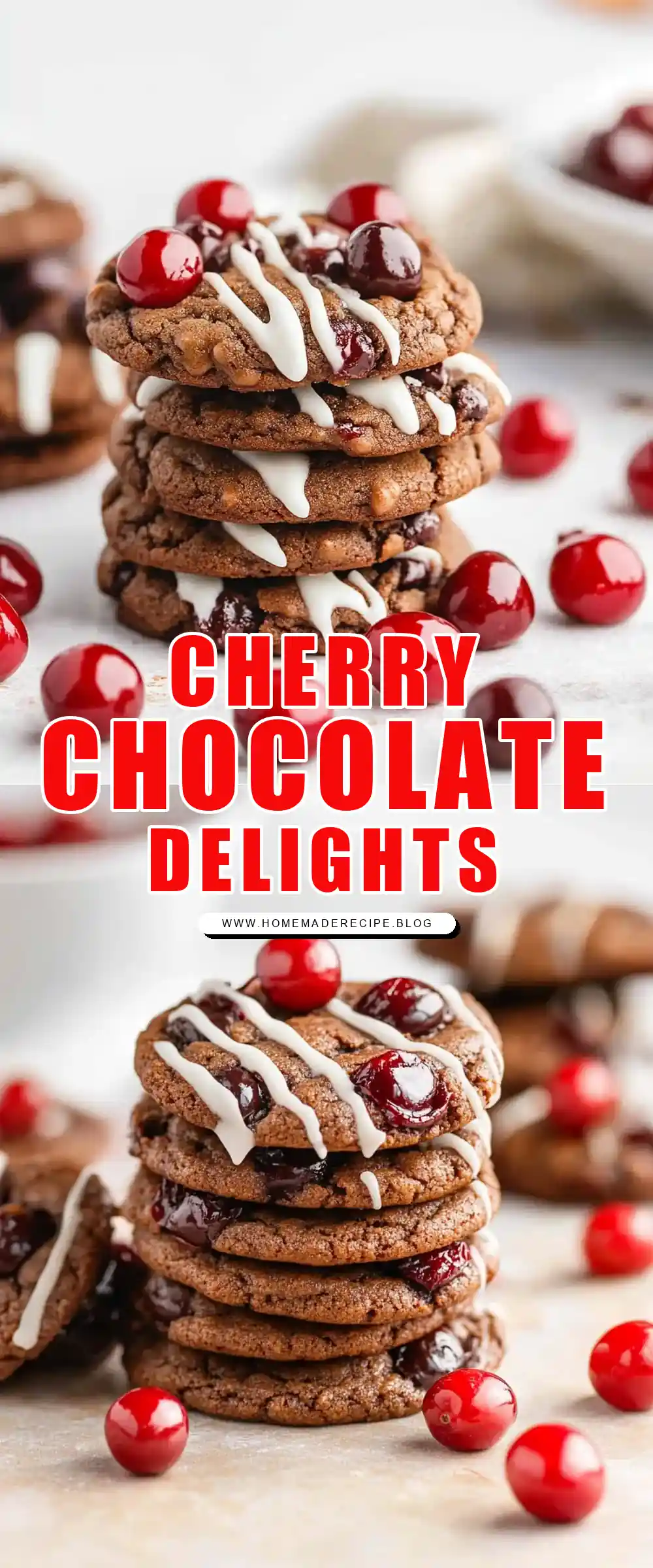Pinterest pin (Design 1) for Chocolate Cherry Cookies