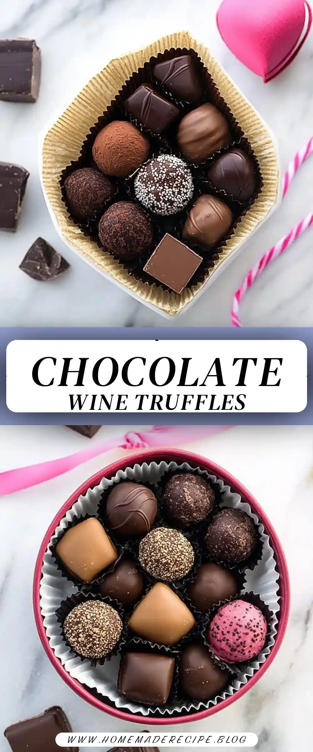 Pinterest pin (Design 3) for Red Wine Chocolate Truffles