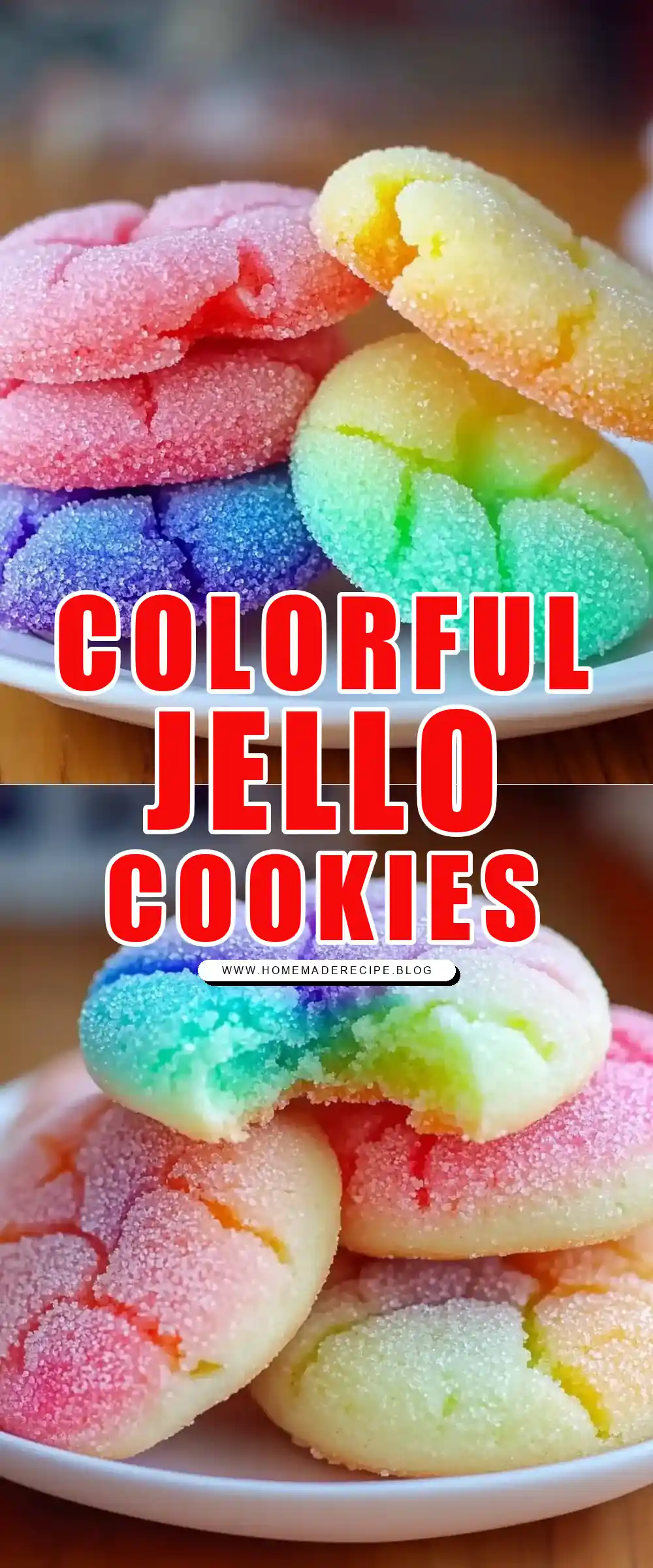 Pinterest pin (Design 1) for Jello Sugar Cookies