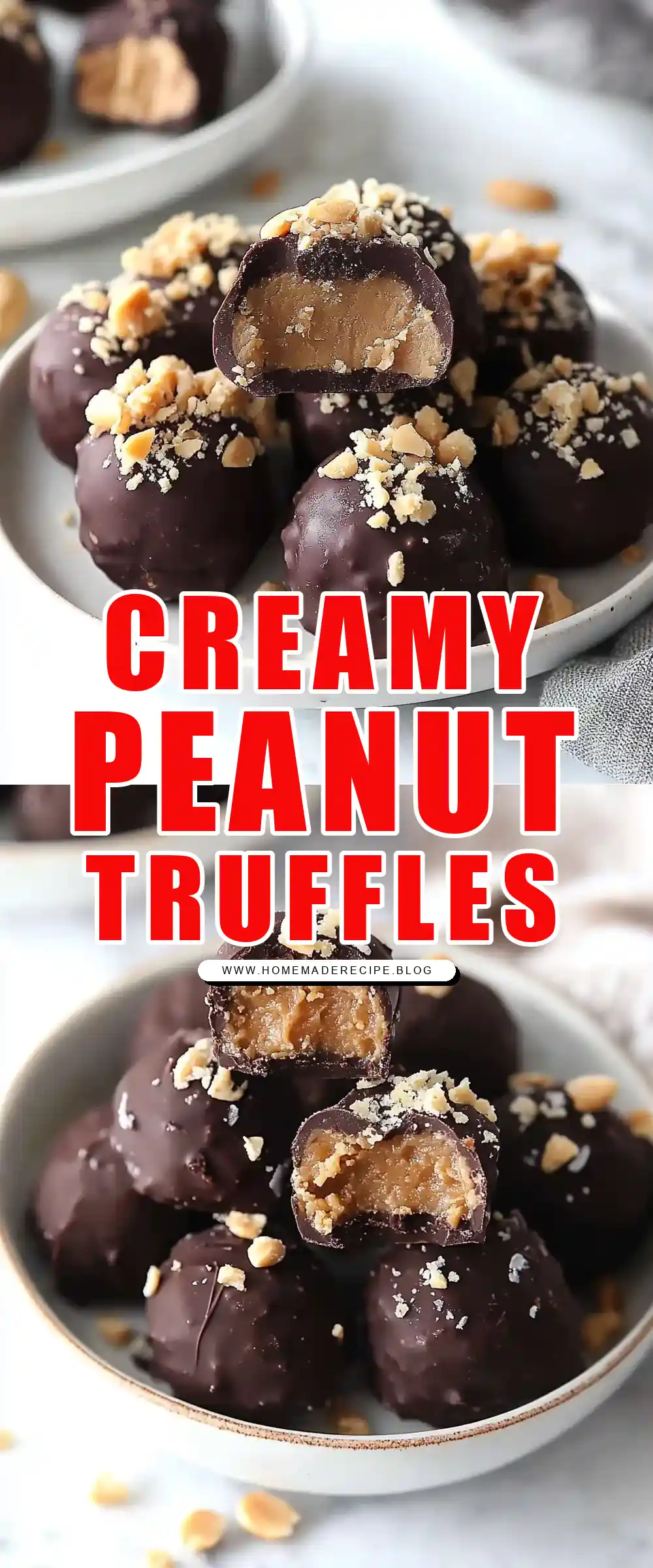 Pinterest pin (Design 1) for Peanut Butter Truffles