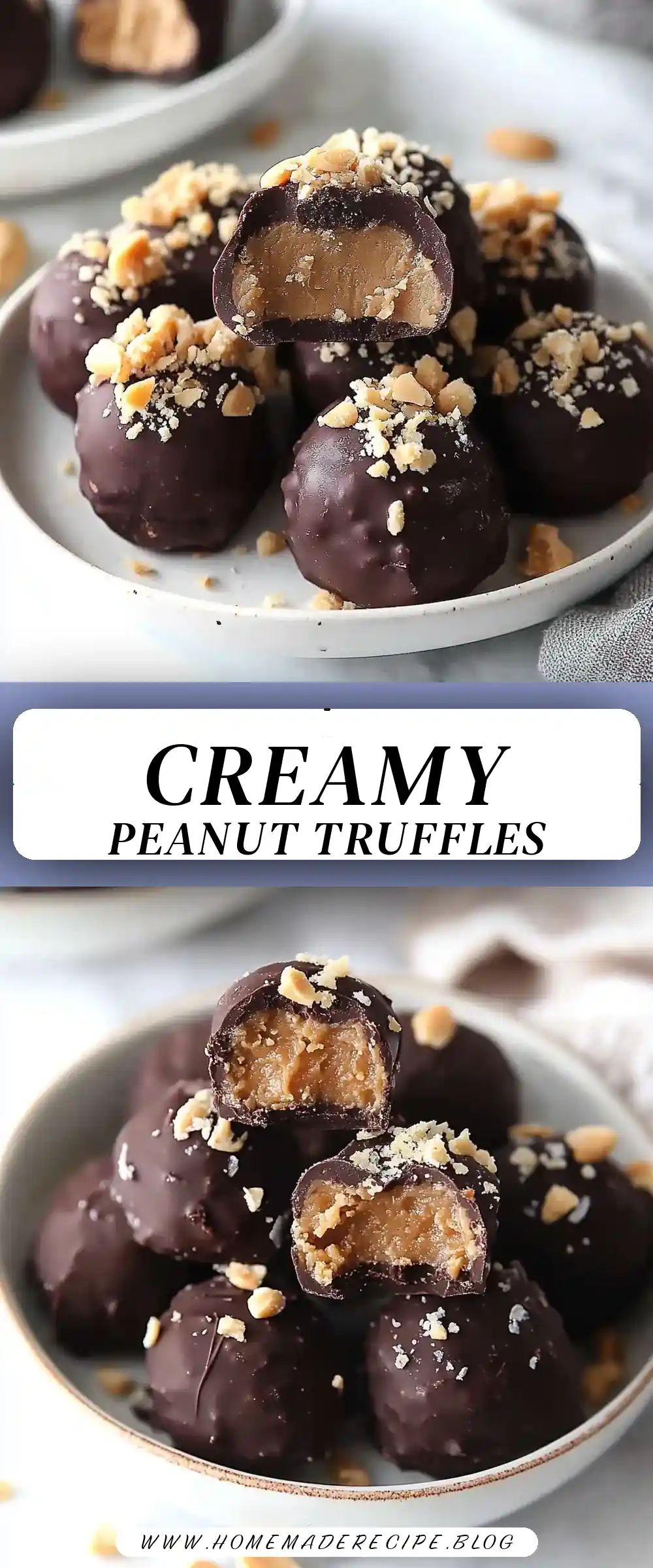 Pinterest pin (Design 3) for Peanut Butter Truffles