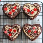 A delicious plate of Cheesecake Brownie Hearts