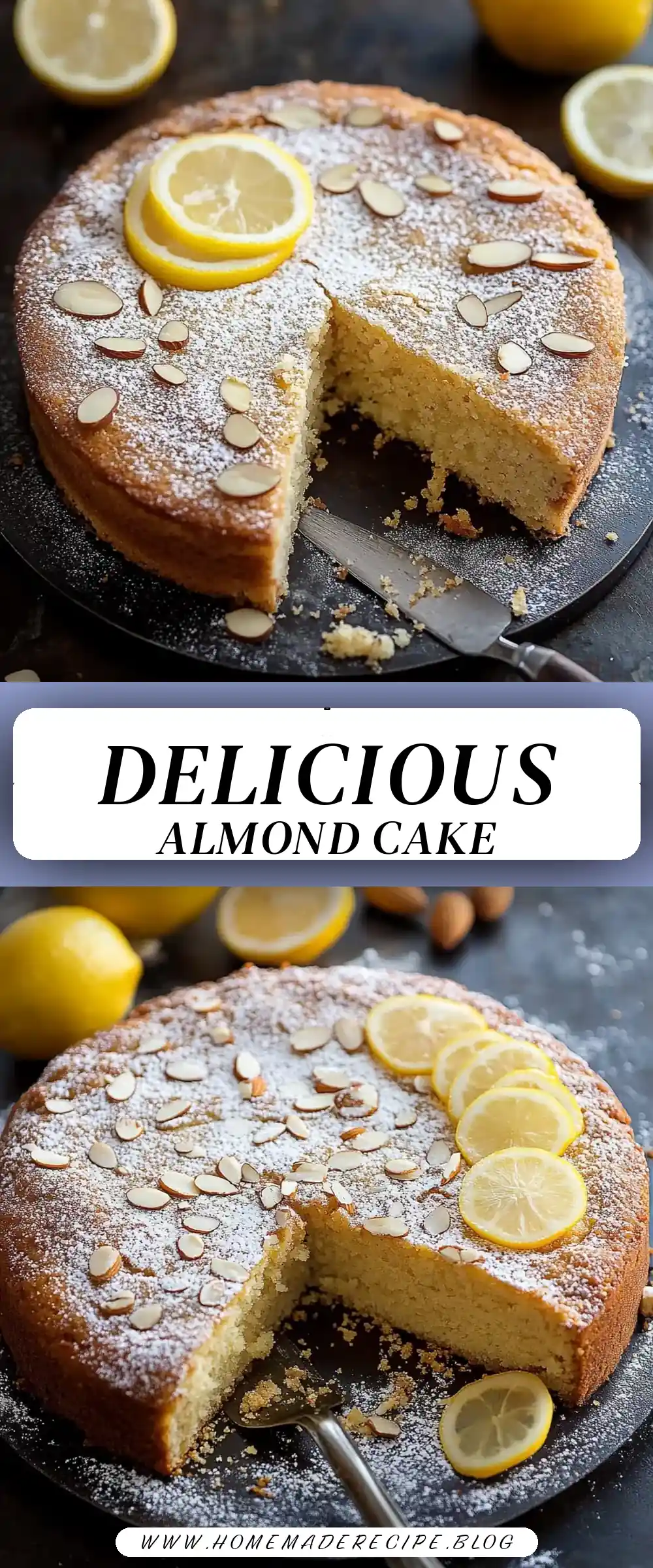 Pinterest pin (Design 3) for Almond Cake