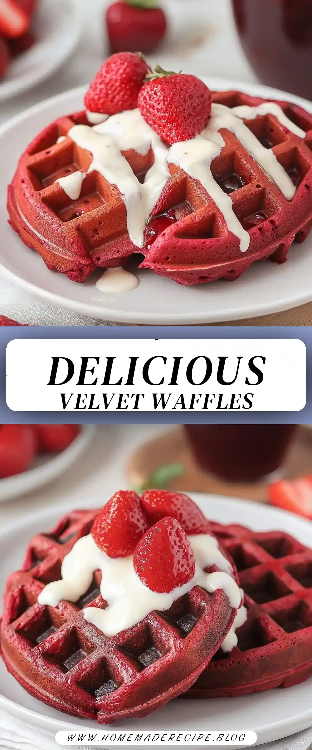 Pinterest pin (Design 3) for Red Velvet Waffles