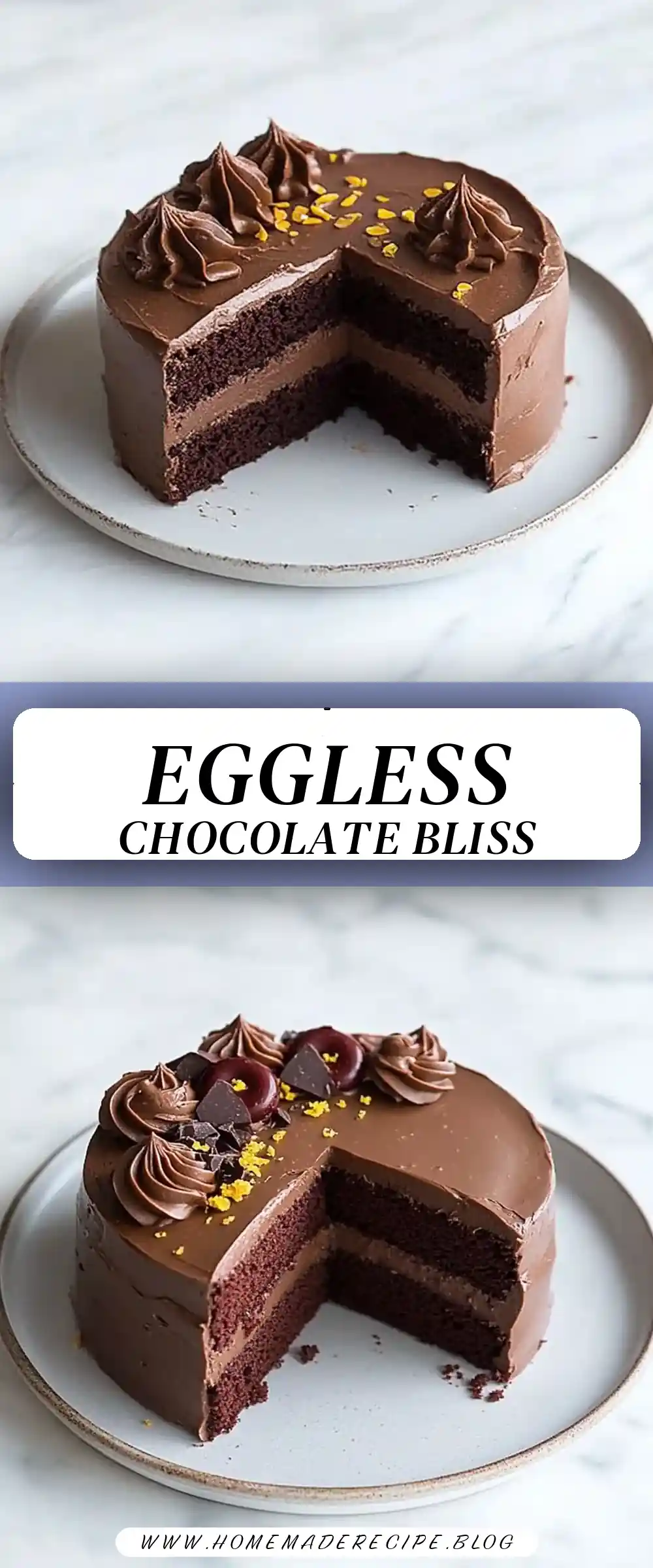 Pinterest pin (Design 3) for Egg Free Chocolate Cake