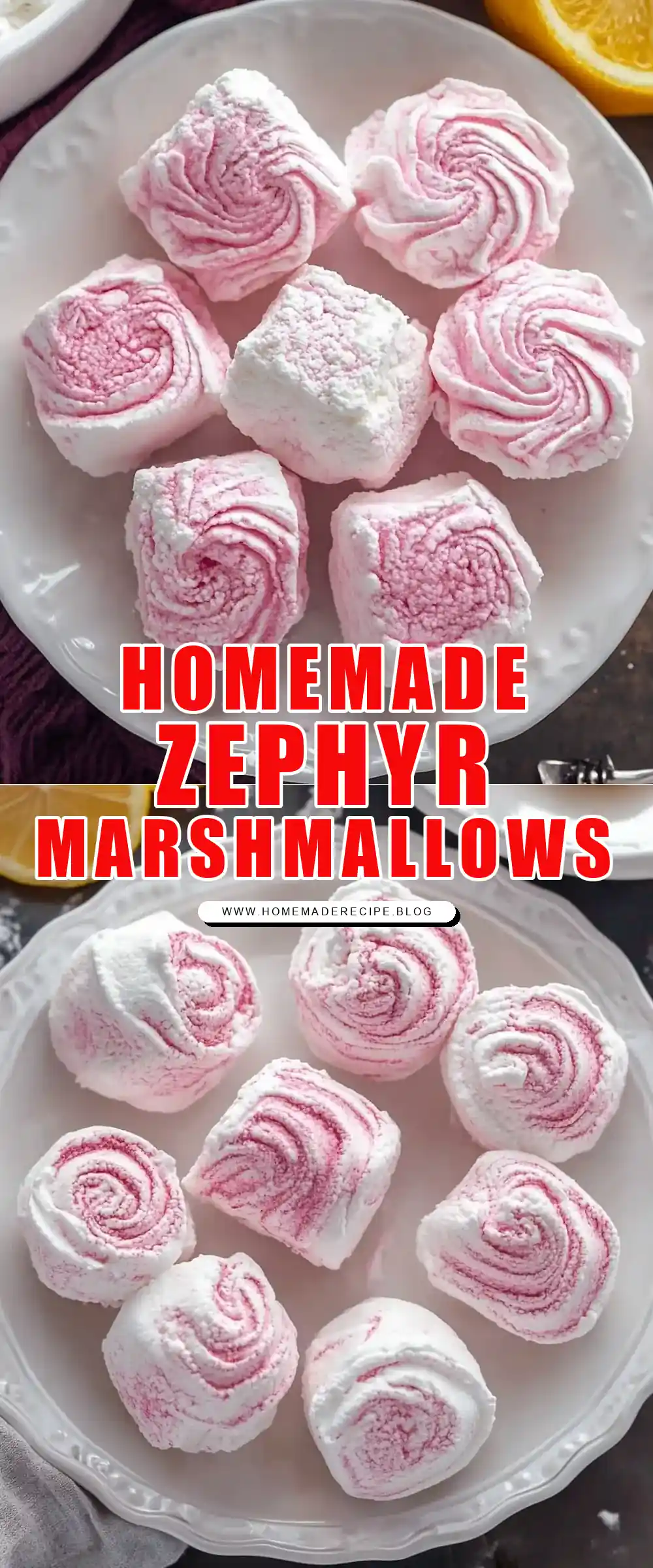 Pinterest pin (Design 1) for Homemade Marshmallows (Zephyr) VIDEO