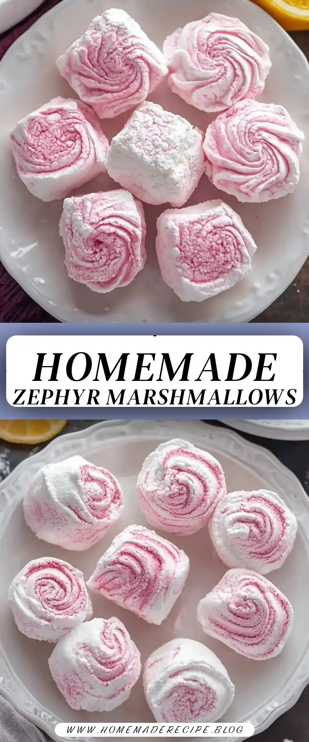 Pinterest pin (Design 3) for Homemade Marshmallows (Zephyr) VIDEO