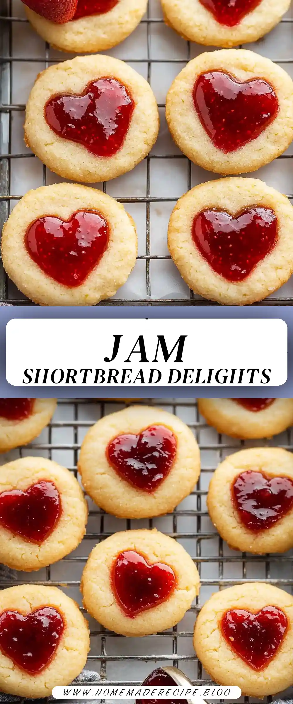 Pinterest pin (Design 3) for Shortbread Cookies With Jam