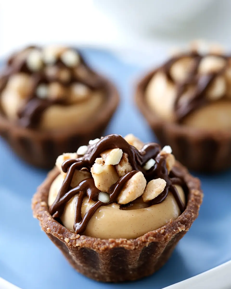 A delicious plate of Mini Peanut Butter Pies
