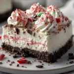 A delicious plate of No-bake Peppermint Cheesecake