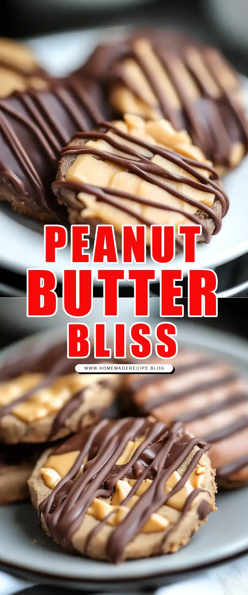 Pinterest pin (Design 1) for Peanut Butter Chocolate Shortbread Cookies