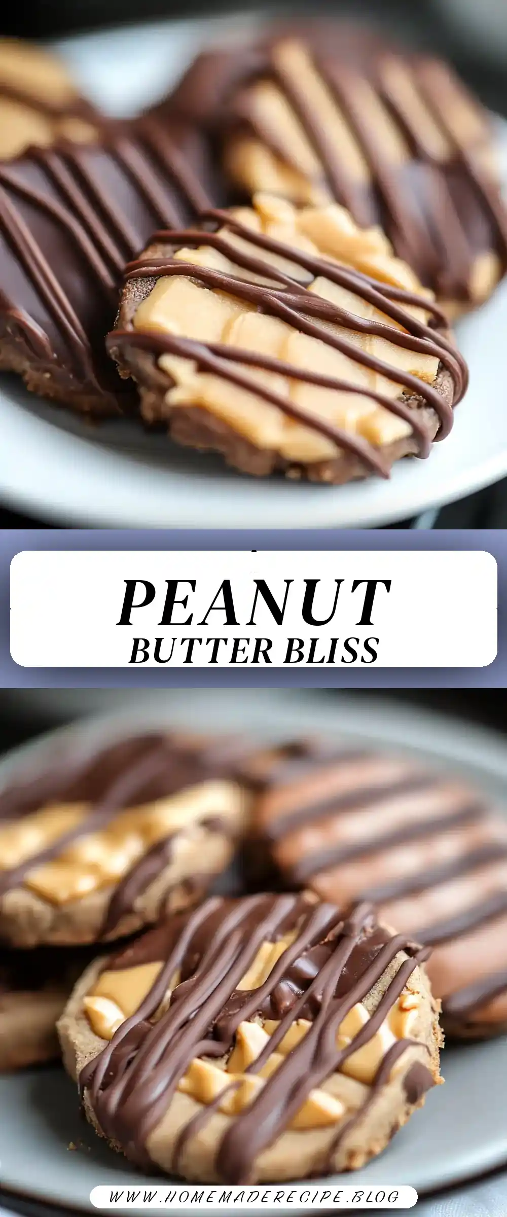 Pinterest pin (Design 3) for Peanut Butter Chocolate Shortbread Cookies