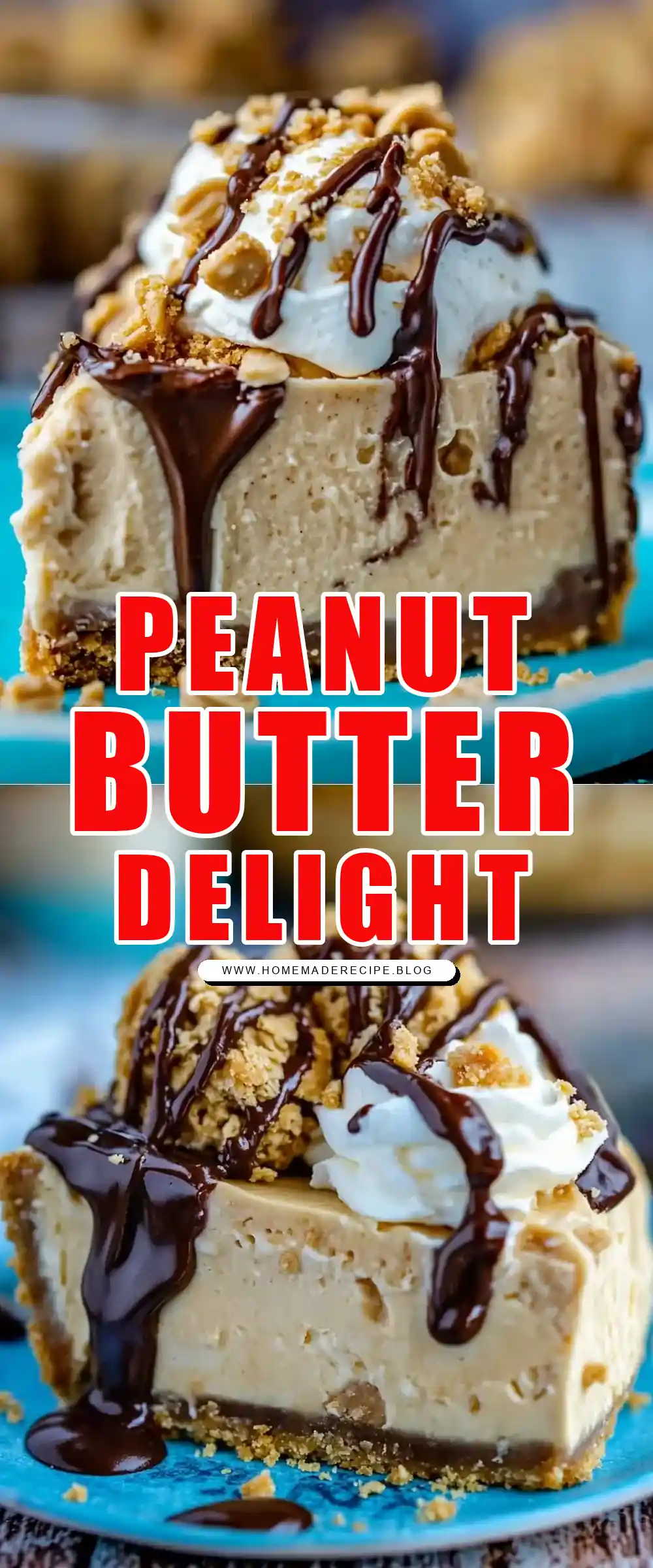 Pinterest pin (Design 1) for Peanut Butter Pie with Cool Whip