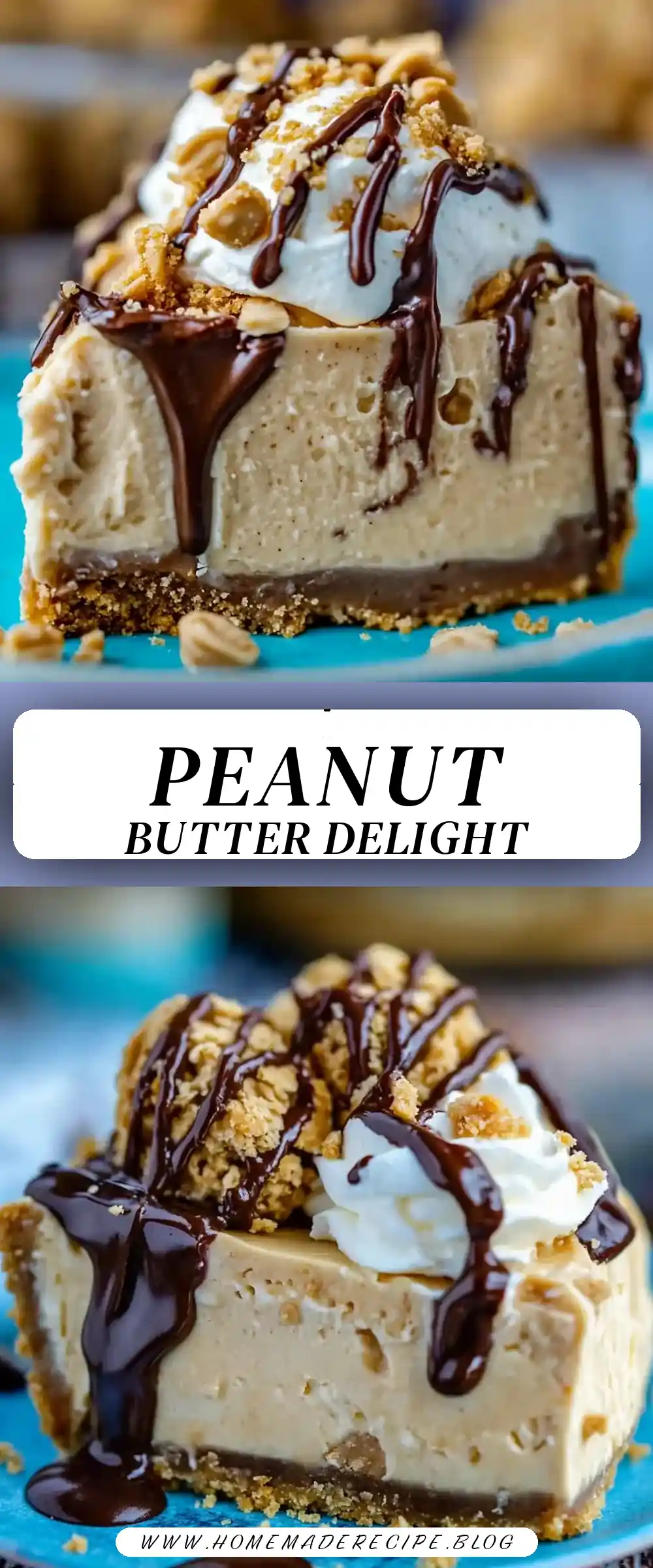 Pinterest pin (Design 3) for Peanut Butter Pie with Cool Whip
