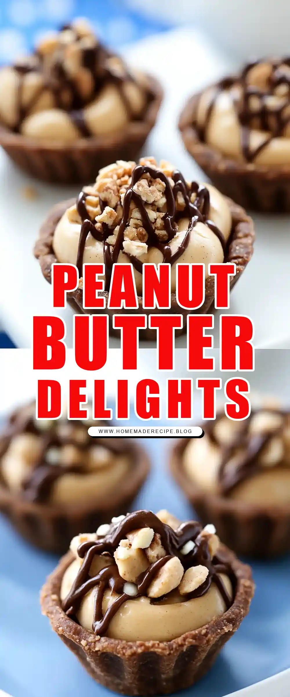 Pinterest pin (Design 1) for Mini Peanut Butter Pies