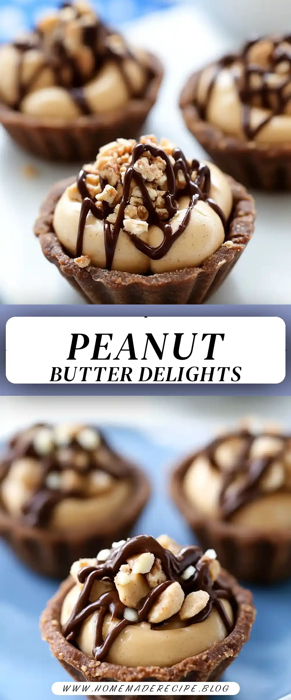 Pinterest pin (Design 3) for Mini Peanut Butter Pies