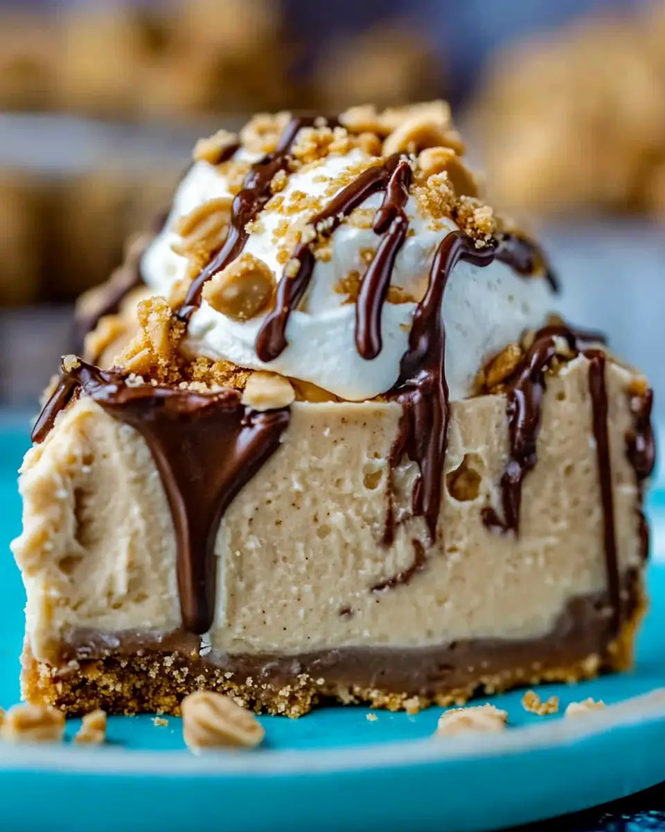 A delicious plate of Peanut Butter Pie with Cool Whip