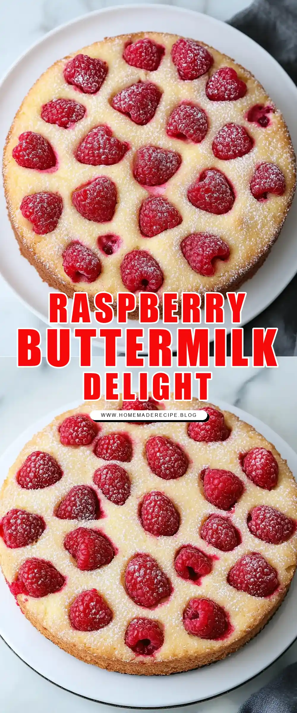 Pinterest pin (Design 1) for Raspberry Buttermilk Cake