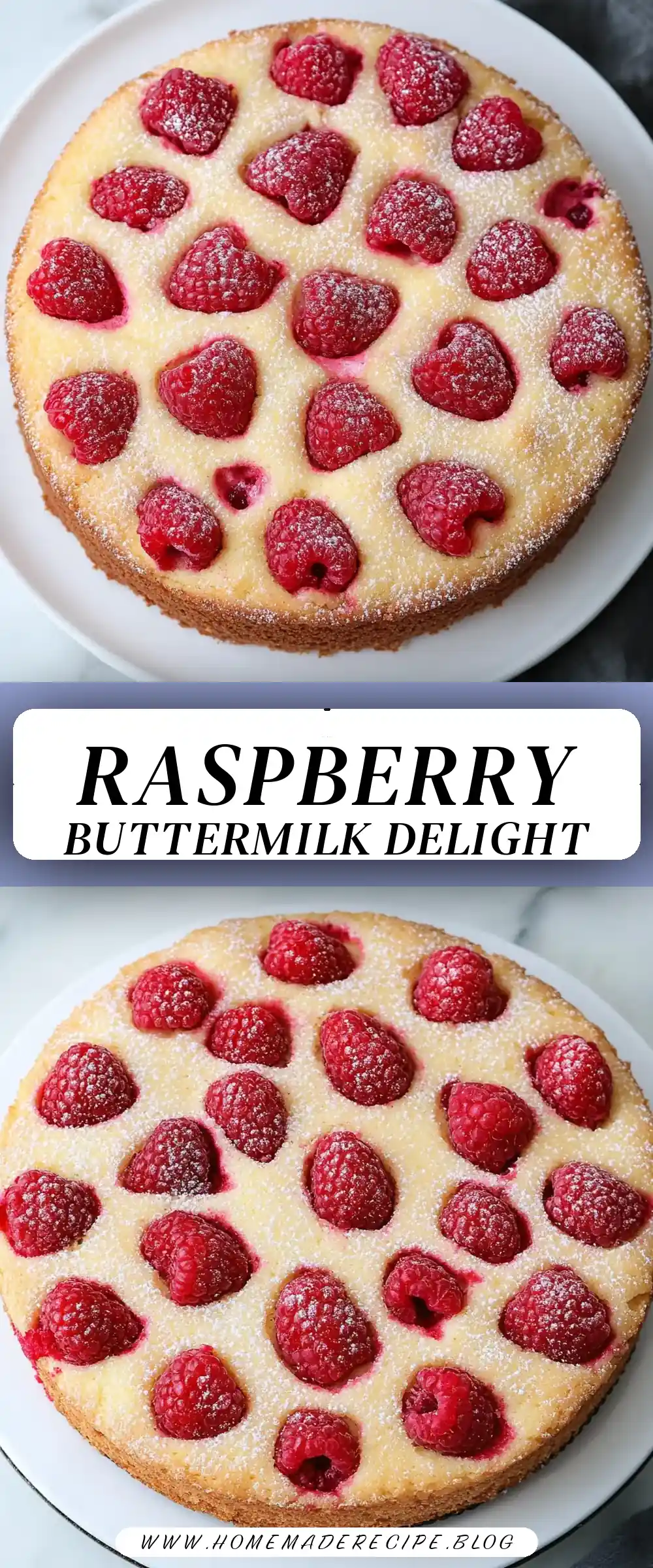 Pinterest pin (Design 3) for Raspberry Buttermilk Cake