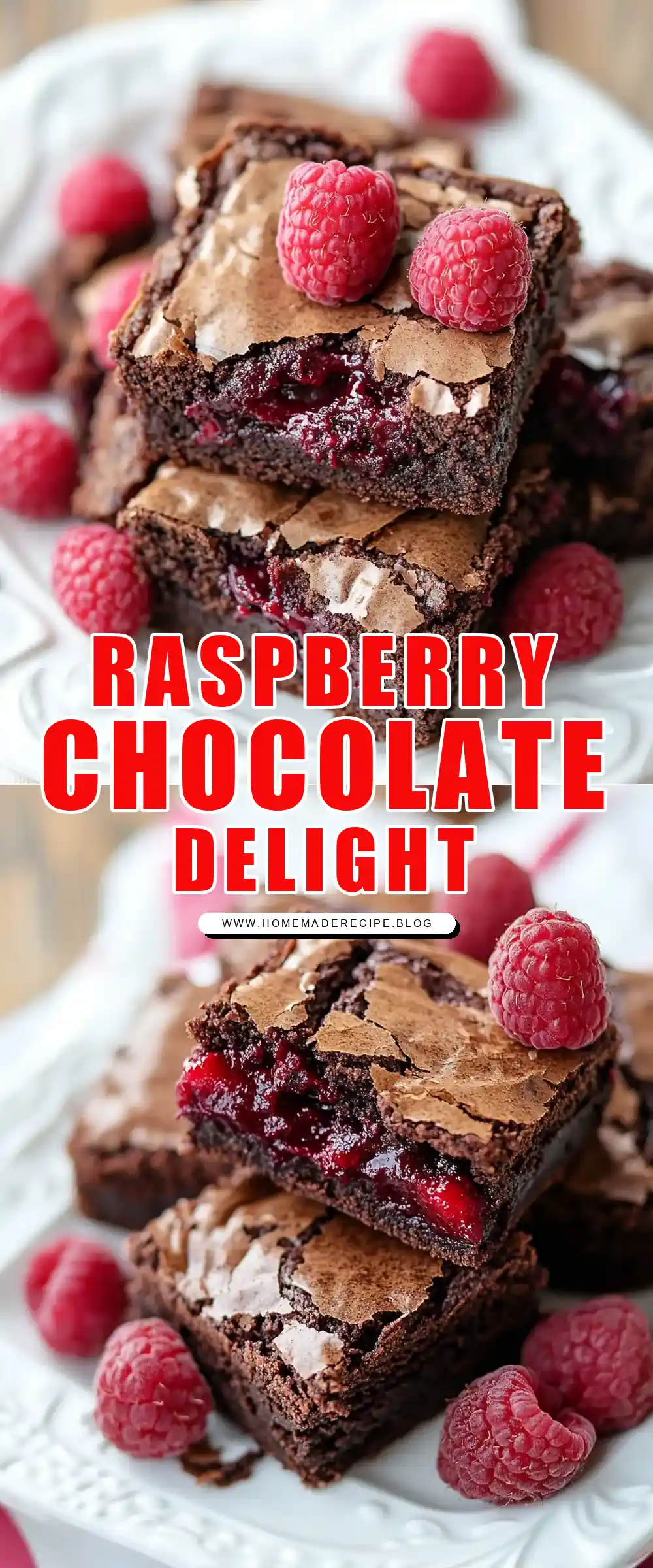 Pinterest pin (Design 1) for Raspberry Brownie