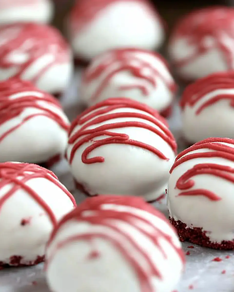 A delicious plate of Red Velvet Cake Bites
