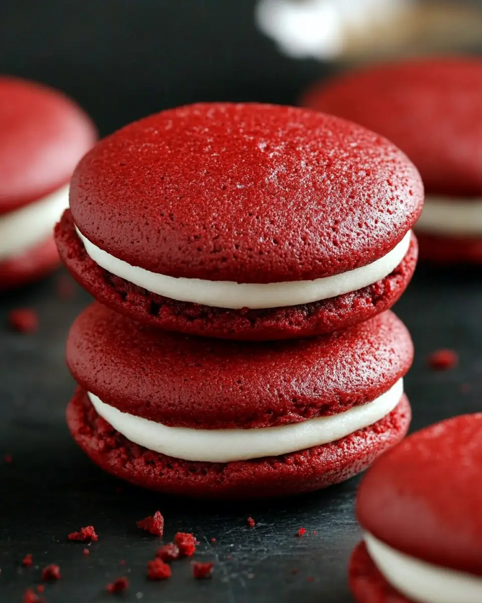 A delicious plate of Red Velvet Whoopie Pies